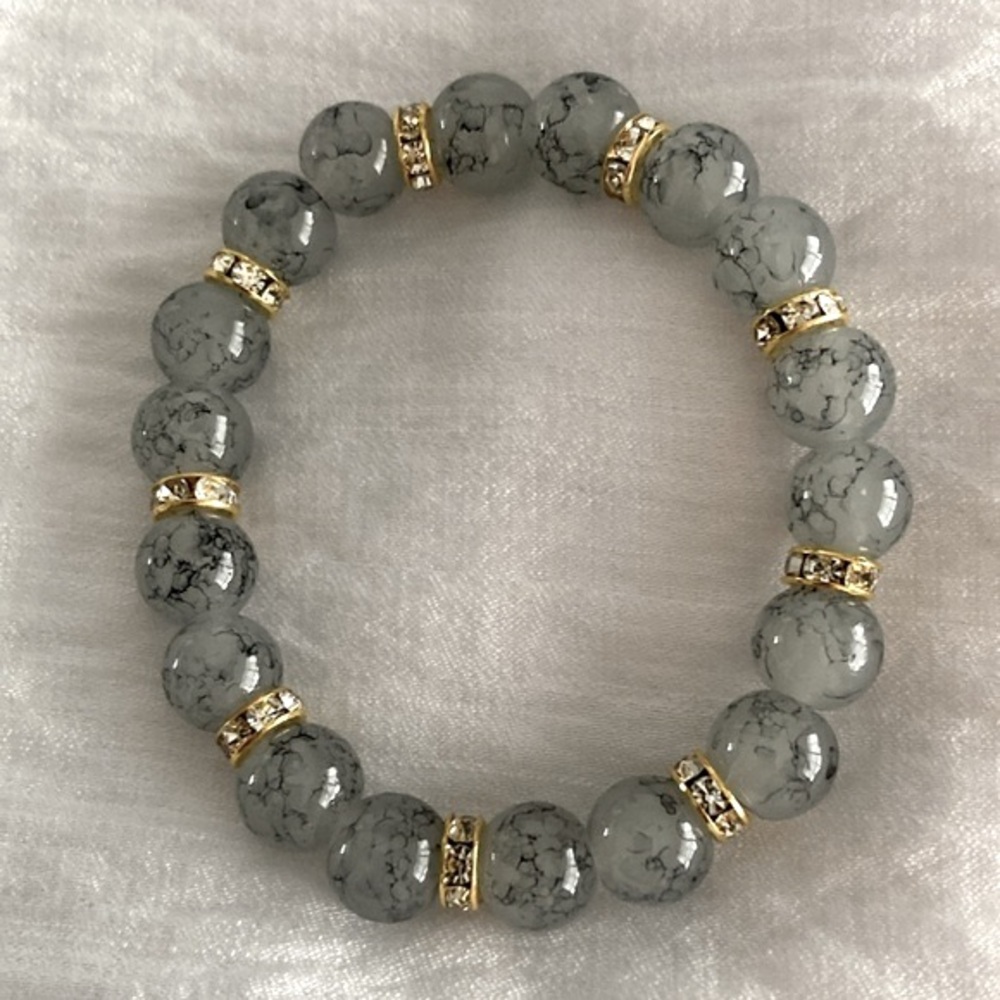 Bohemian Bracelet New Stretch Stackable Black & G… - image 6